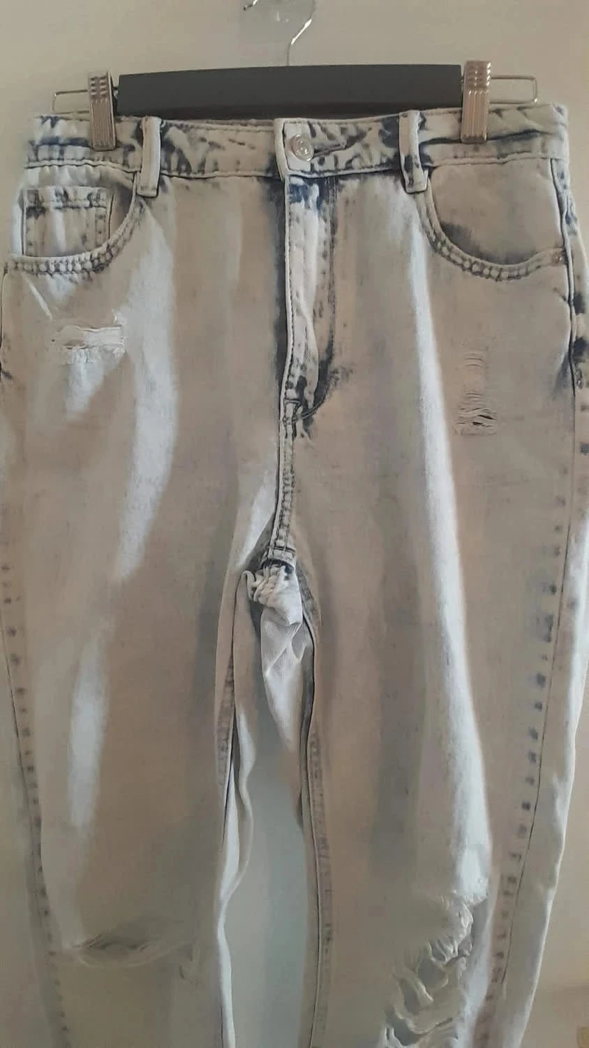Calça jeans rasgada, cor azul muito claro, Tamanho 38, Marca Denim Pimkie – photo 2